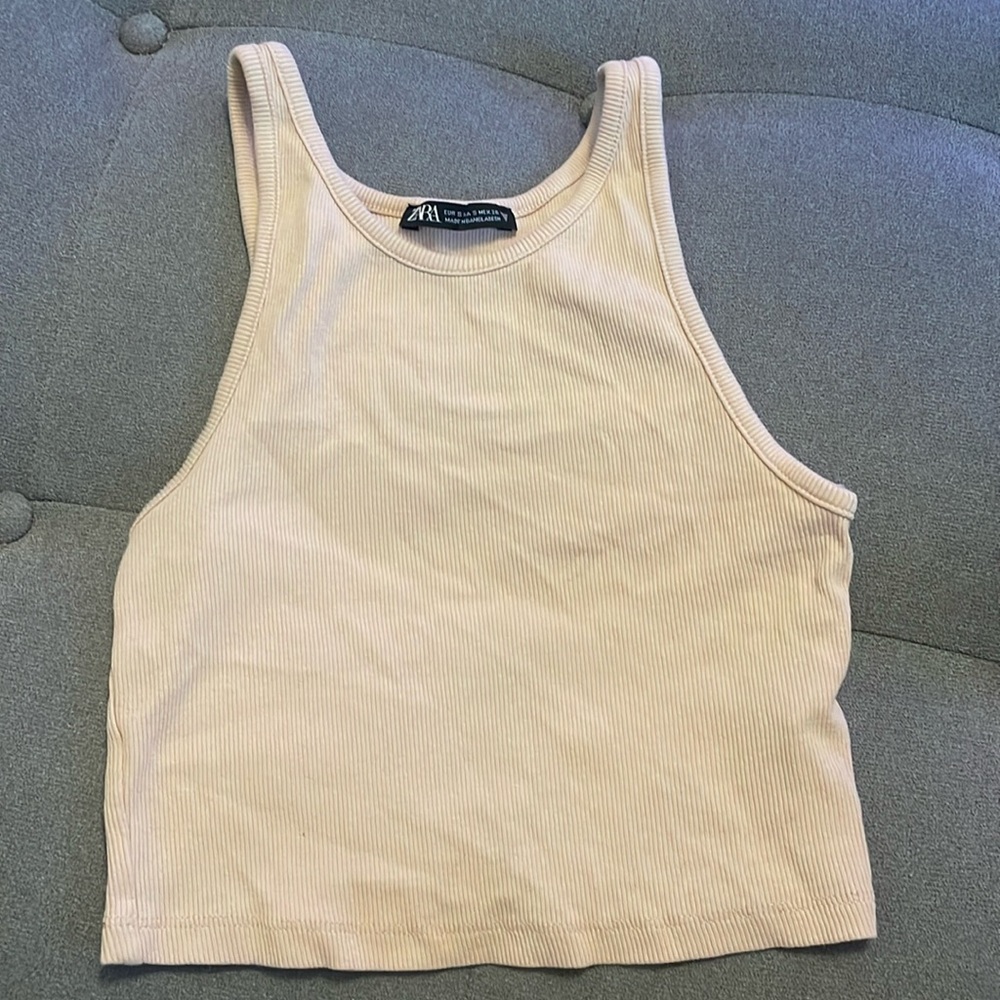 Beige Zara Tank - Casual Summer Crop Top
